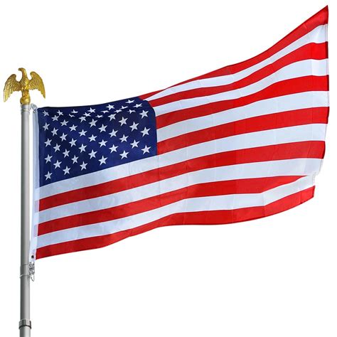 20' 25' FT Flag Pole Aluminum Flagpole Kit 3x5' American US Flag Fly Outdoor | eBay