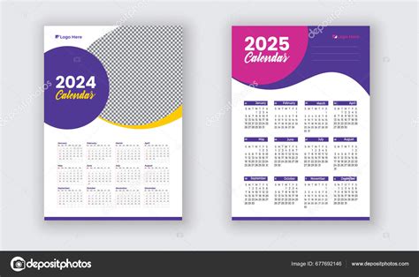 2024 2025 Calendar Design 2024 2025 Year Week Starts Sunday Stock Vector by ©vactstar@gmail.com ...