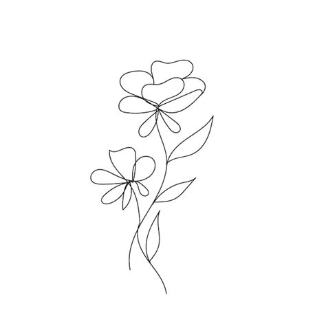 Premium Vector | One line drawing minimalist flower illustration in line art style