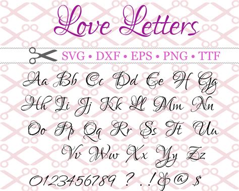 Love Letters Fancy Script Monogram Svg, Dxf, Eps, Png, TTF File, DIY Monogram, Fancy Script ...