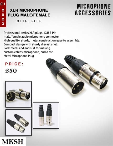 XLR Microphone Plug Male/Female, Audio, Other Audio Equipment on Carousell