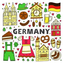 German national landmarks and attractions Vector Image