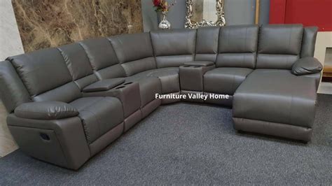 Leather Large Grey Corner Modular Sofa / Manual Recliner / Cupholder / Chaise · $1,299.00 | Sofa ...