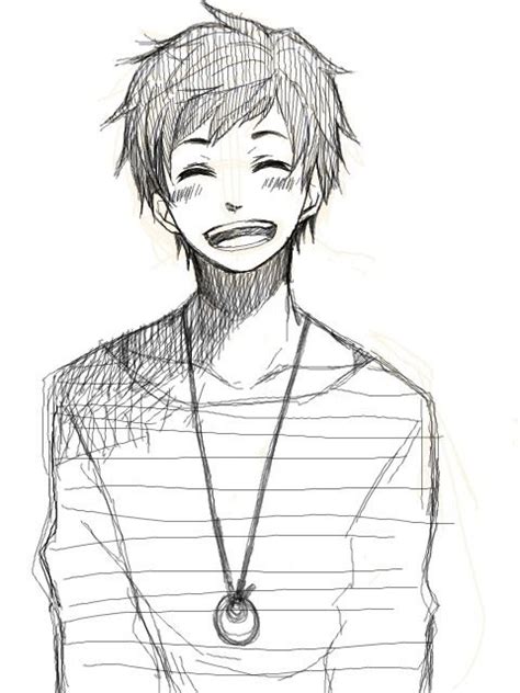 smile - anime boy | Anime boy sketch, Anime drawings boy, Boy drawing