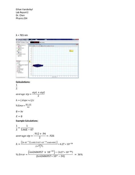 The Photoelectric Effect lab report