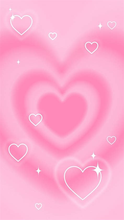 Y2K pink hearts phone wallpaper, | Premium Photo - rawpixel