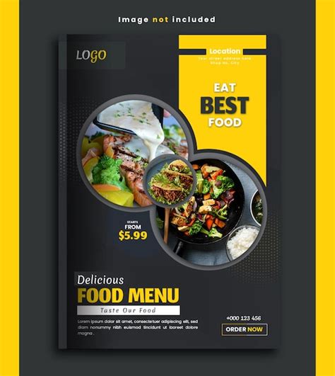 Premium PSD | Delicious food menu book and restaurant flyer template design