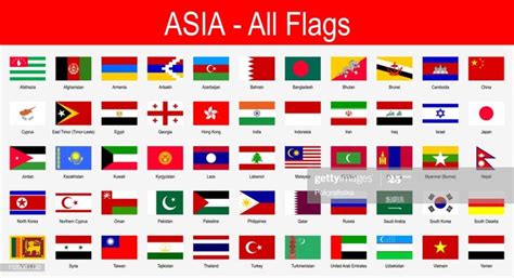 All Asian Flags - Icon Set - Vector Illustration | Asian flags, Flag icon, Icon set vector