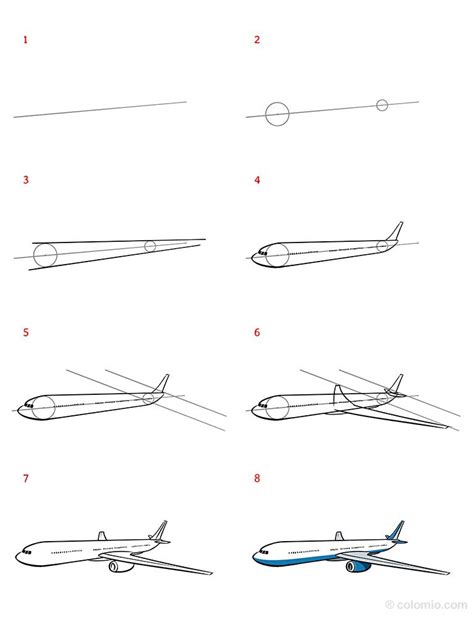 Airplane Drawing » How to draw a Plane Step by Step