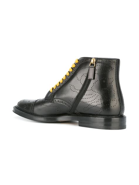 Lyst - Gucci Contrast Lace Boots in Black for Men