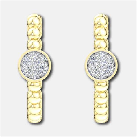 Pave Setting Diamond Hoop Earrings at Rs 8999/pair | Pave Diamond Earring in Jaipur | ID ...