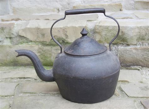 Large Cast & Wrought Iron Tea Kettle | Zachary Miller Antiques