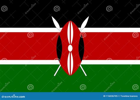 Kenyan National Flag. Official Flag of Kenya, Accurate Colors Stock Vector - Illustration of ...