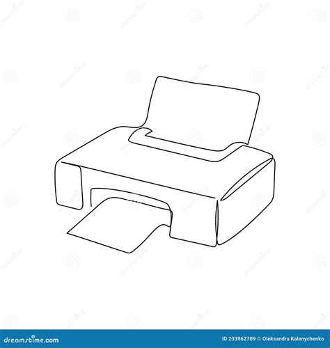 Home Printer Continuous Line Drawing. One Line Art Of Home Appliance, Scanner, Fax, Photo ...