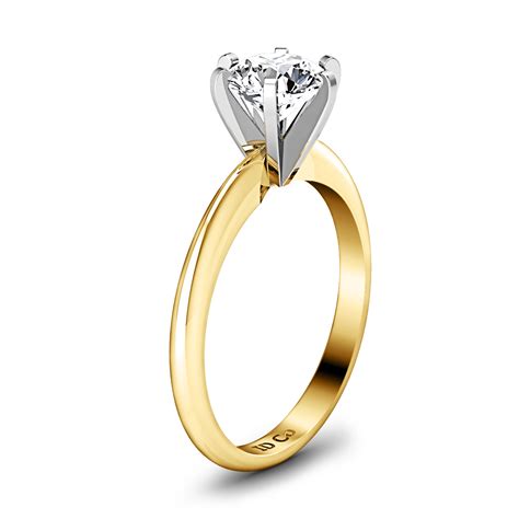 Solitaire Diamond Engagement Ring Classic 6 Prong 14K Yellow Gold – FrostNYC