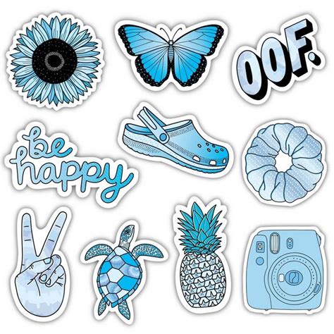 Big Moods Aesthetic Sticker Pack 10pc - Blue | Cute laptop stickers, Aesthetic stickers, Sticker ...