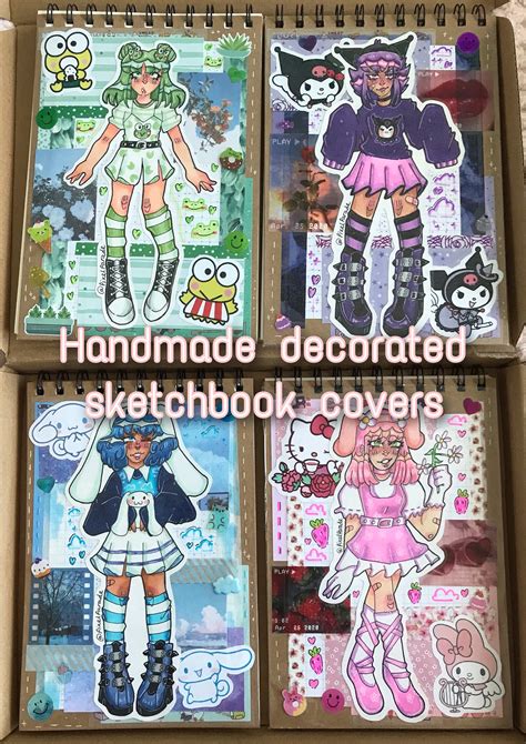 Handmade Decorated Sketchbook Covers - Etsy UK