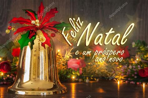 Merry Christmas message in Portuguese. Feliz Natal e um prospero ano novo message with christmas ...