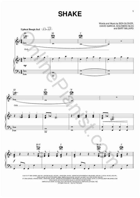 Shake Piano Sheet Music | OnlinePianist