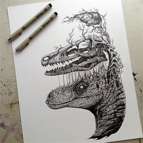 Raptor skull and brain drawing | Sketches, Brain drawing, Skulls drawing