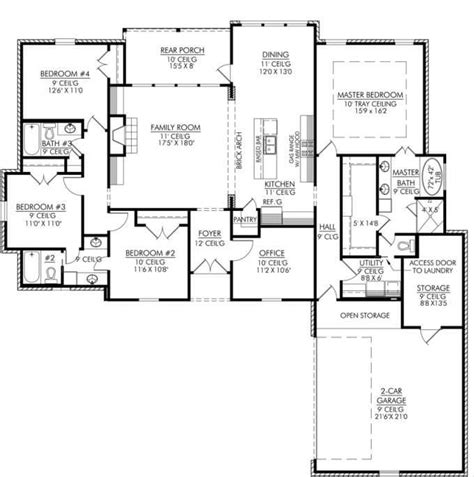 Plan Of A House 4 Bedrooms Unique Best 25 4 Bedroom House Plans Ideas On Pinterest - New Home ...