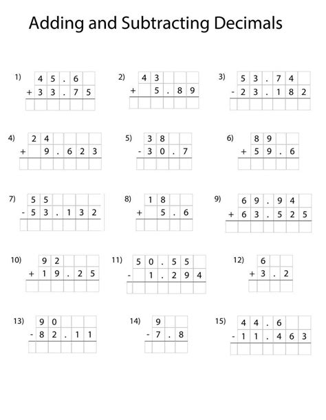 Dynamic Decimal Practice: Adding and Subtracting Decimals Worksheets