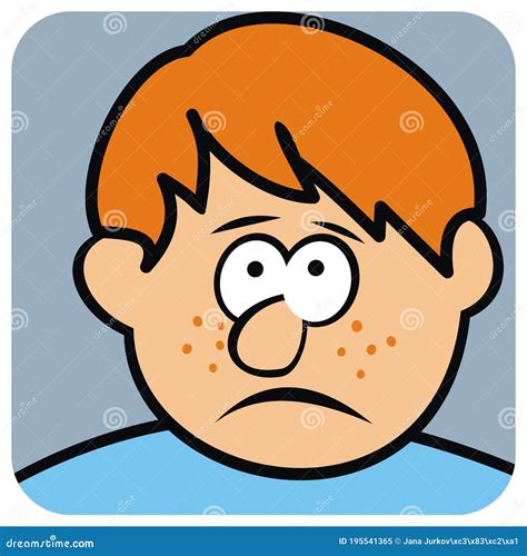 Sad Boy, Face, Character, Vector Cartoon, Illustration Stock Vector - Illustration of frame ...