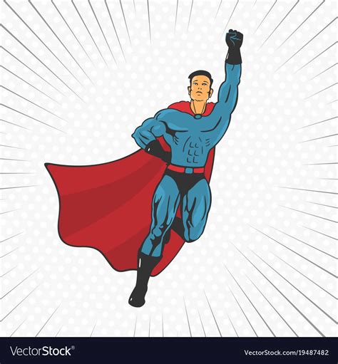 Action super hero fly Royalty Free Vector Image