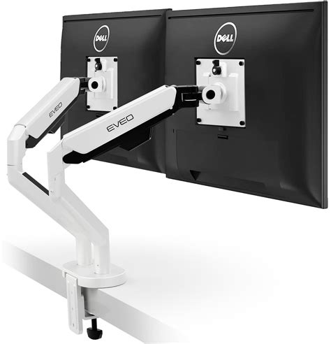 EVEO Premium Dual Monitor Stand 14-32”,Dual Monitor Mount VESA Bracket, Adjustable Gas Spring ...