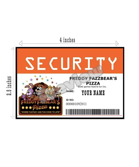 FNAF Security Badge Personalized Badge Security Breach - Etsy