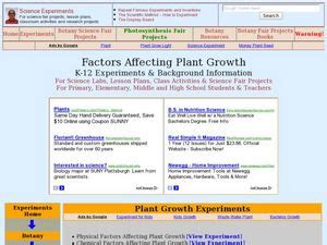 Factors Affecting Plant Growth 9th - 12th Grade Lesson Plan | Lesson Planet