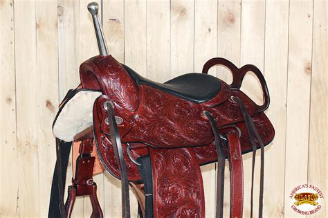 Hilason Custom Designed Rare Western Trick Riding Saddle Mahogany U-2-16 - Saddles