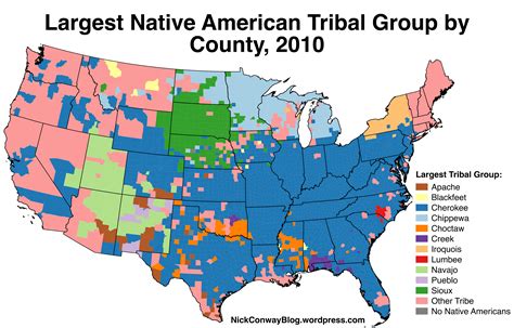 Largest Native American Tribe by County in the US, 2010 : r/MapPorn