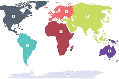 World Map of Continents - PAPERZIP