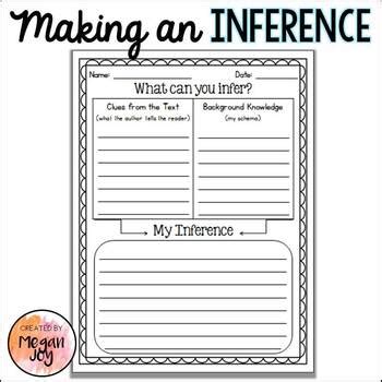 Making Inferences - Graphic Organizer by Joyful Learning - Megan Joy