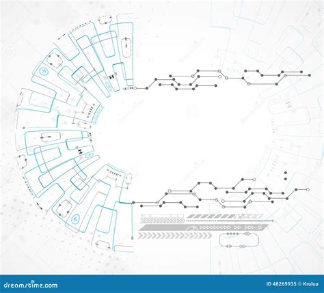 Abstract Technological Background with Various Elements Stock Vector - Illustration of creative ...