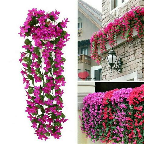 Artificial Violet Hanging Flowers Vines Plants Home Garden Indoor Outdoor Decor - Walmart.com ...