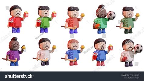 3d Illustration Cartoon Character Pixel Art Stock Illustration 2258168167 | Shutterstock