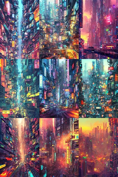 colorful cyberpunk futuristic hongkong, lots of | Stable Diffusion | OpenArt