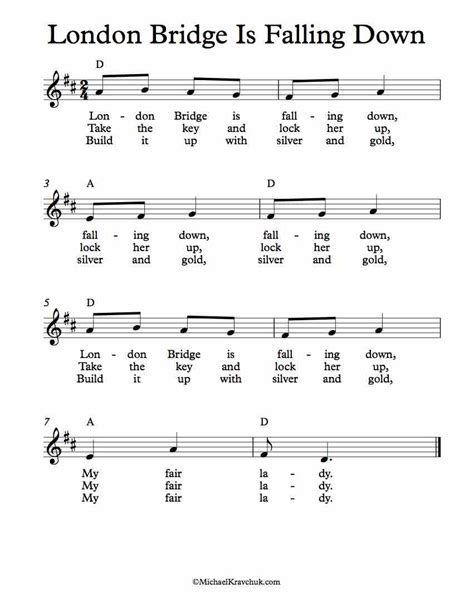 Free Lead Sheet – London Bridge Is Falling Down – Michael Kravchuk