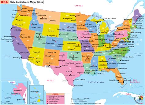 Map Of Usa Cities | Color 2018