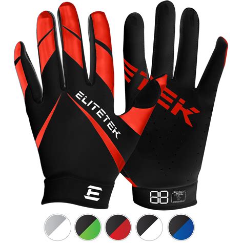 EliteTek RG-14 Football Gloves (Red, Youth Large) - Walmart.com