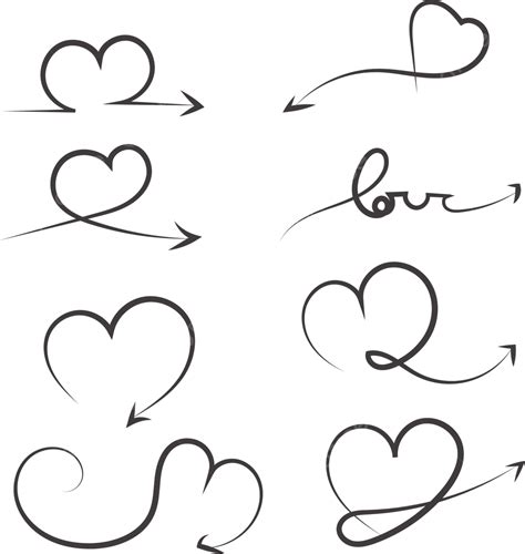 Heart Arrow, Heart Drawing, Arrow Drawing, Heart Sketch PNG and Vector with Transparent ...