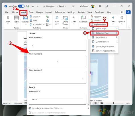 How to Add Page Numbers in Word and Modify Them If Needed - WinBuzzer