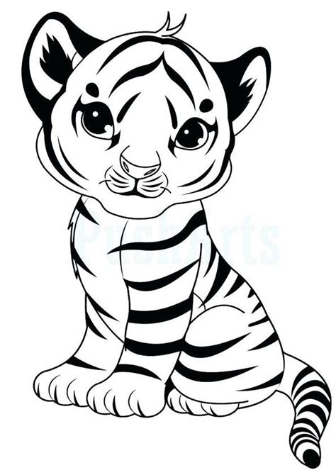 Baby Tiger Coloring Page | Animal coloring pages, Unicorn coloring pages, Cartoon tiger