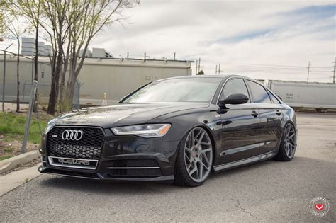 Blend of Style and Elegance Black Audi A6 Quattro on Grey Forged Rims — CARiD.com Gallery