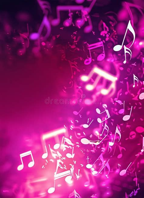 Abstract Pink Background with Musical Notes Stock Illustration - Illustration of darkness ...