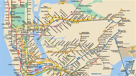 New York subway line map - Map of NYC subway lines (New York - USA)