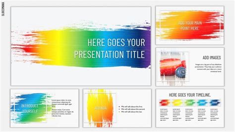 Rainbow-Brush Free template for Google Slides or PowerPoint presentations - SlidesMania