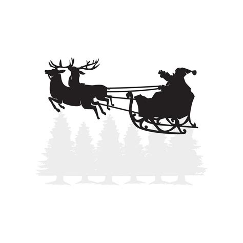 santa sleigh silhouette, christmas tree, christmas sleigh 32506910 Vector Art at Vecteezy